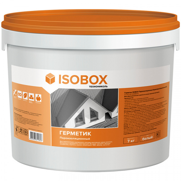 Герметик ISOBOX Пароизоляционный Акриловый (внутренний Б), 7кг